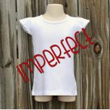 IMPERFECT Blank Girl's Flutter Sleeve Tee Shirt